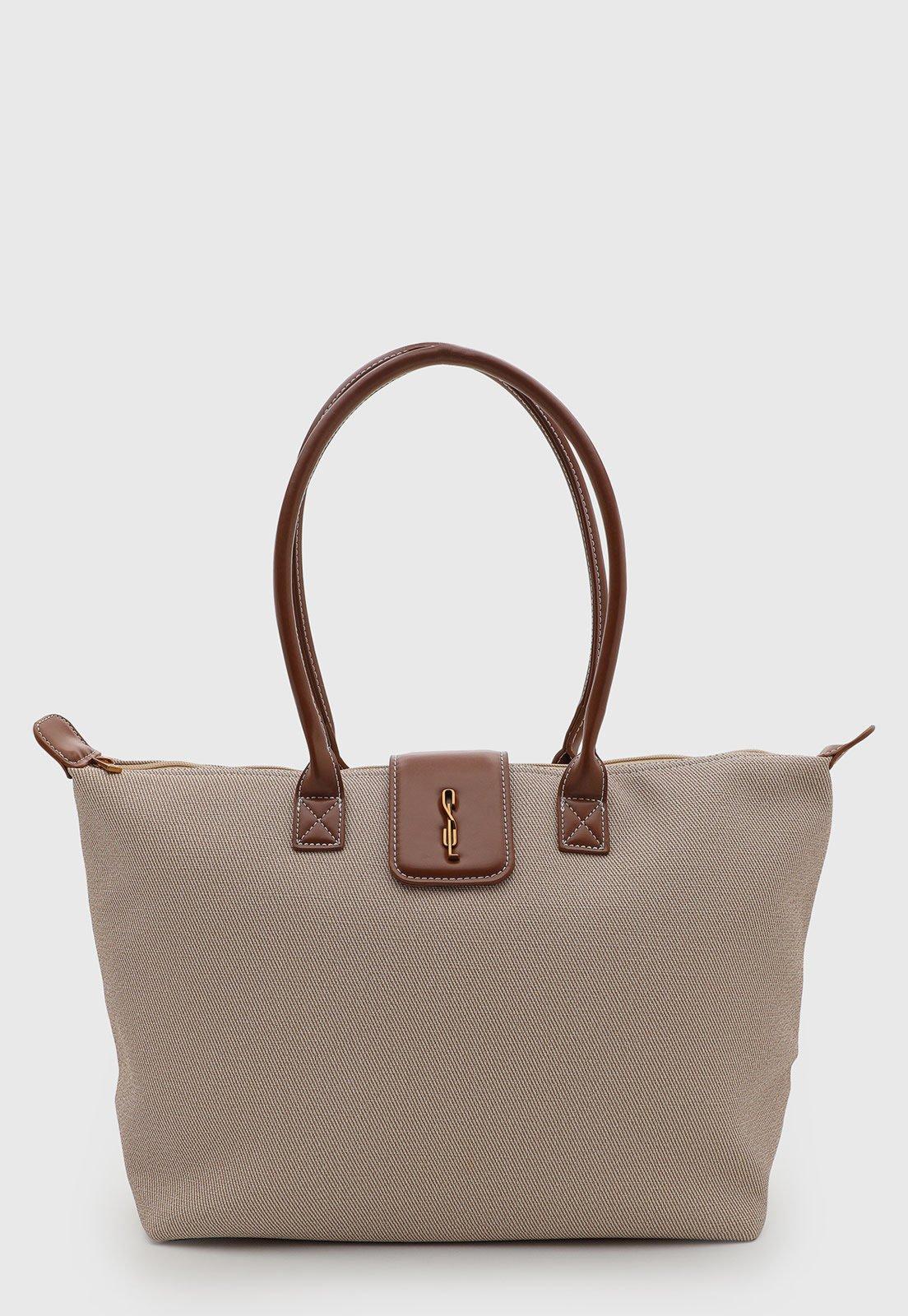Bolsa Feminina Santa Lolla Grande Tote Bege