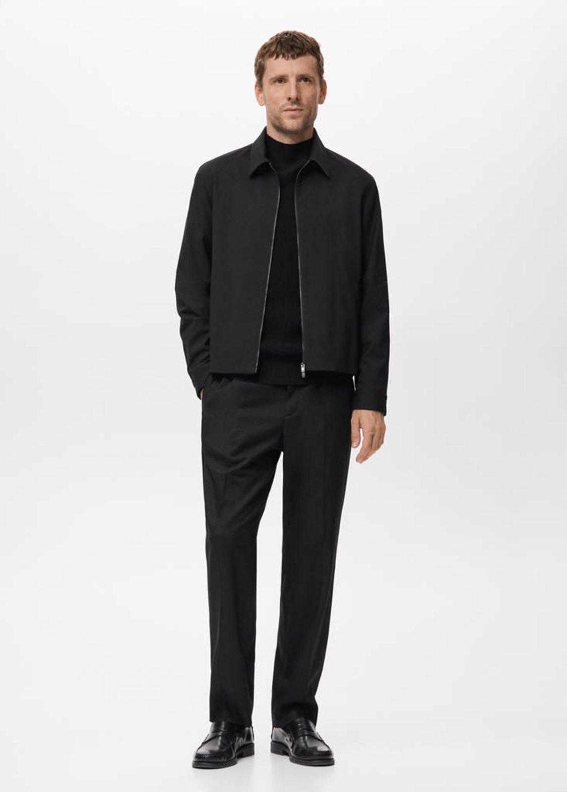 Suéter Masculino Mango Gola Alta Preto