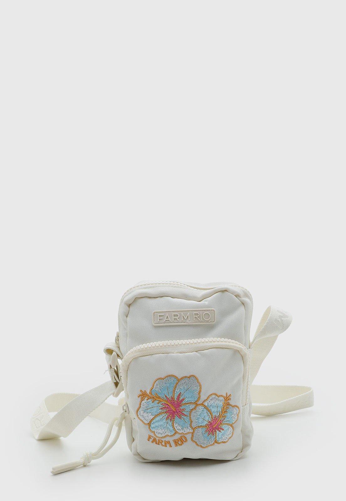 Bolsa Feminina FARM Bordado Floral Off-White