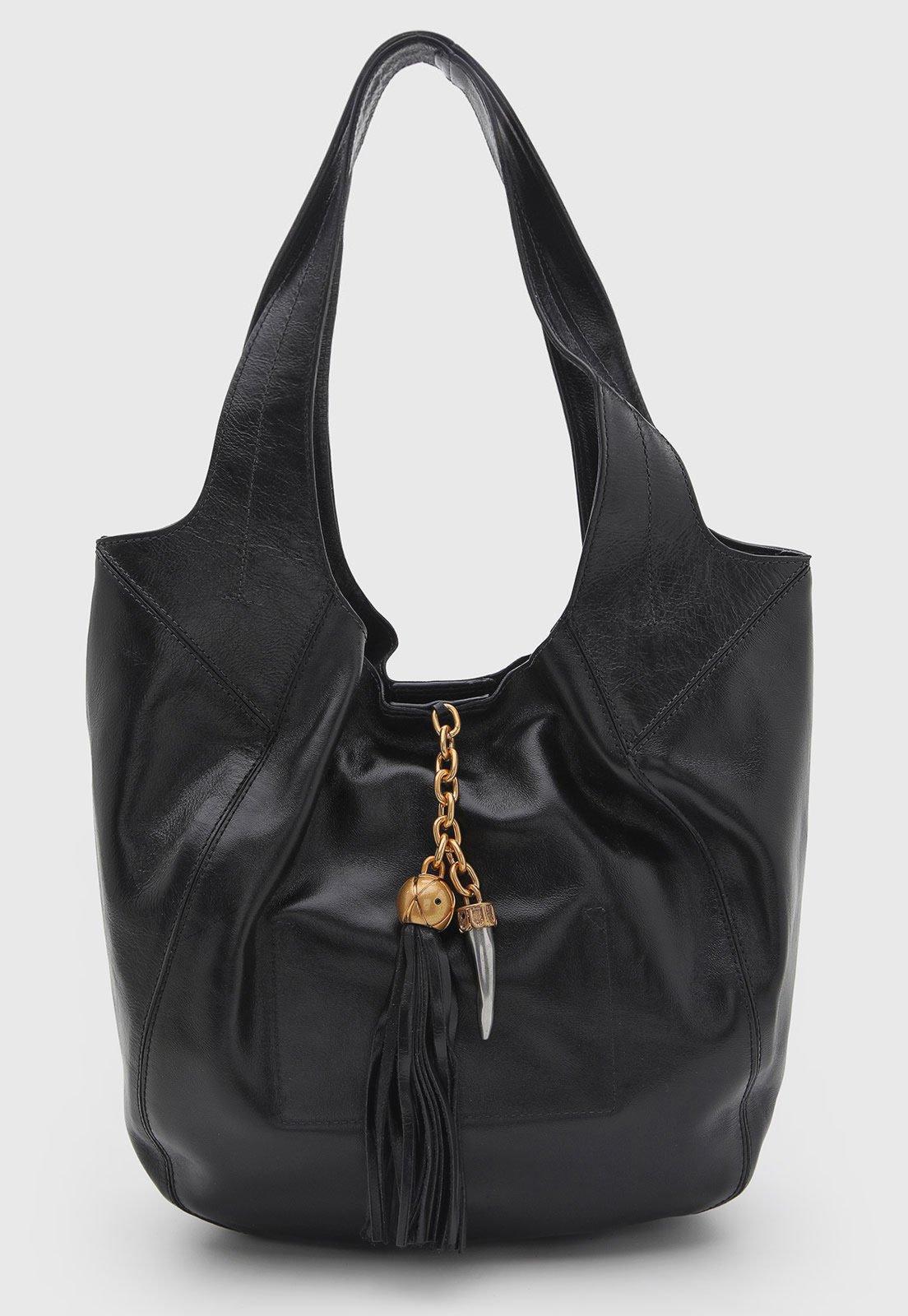 Bolsa Feminina Arezzo Couro Estruturada Preta
