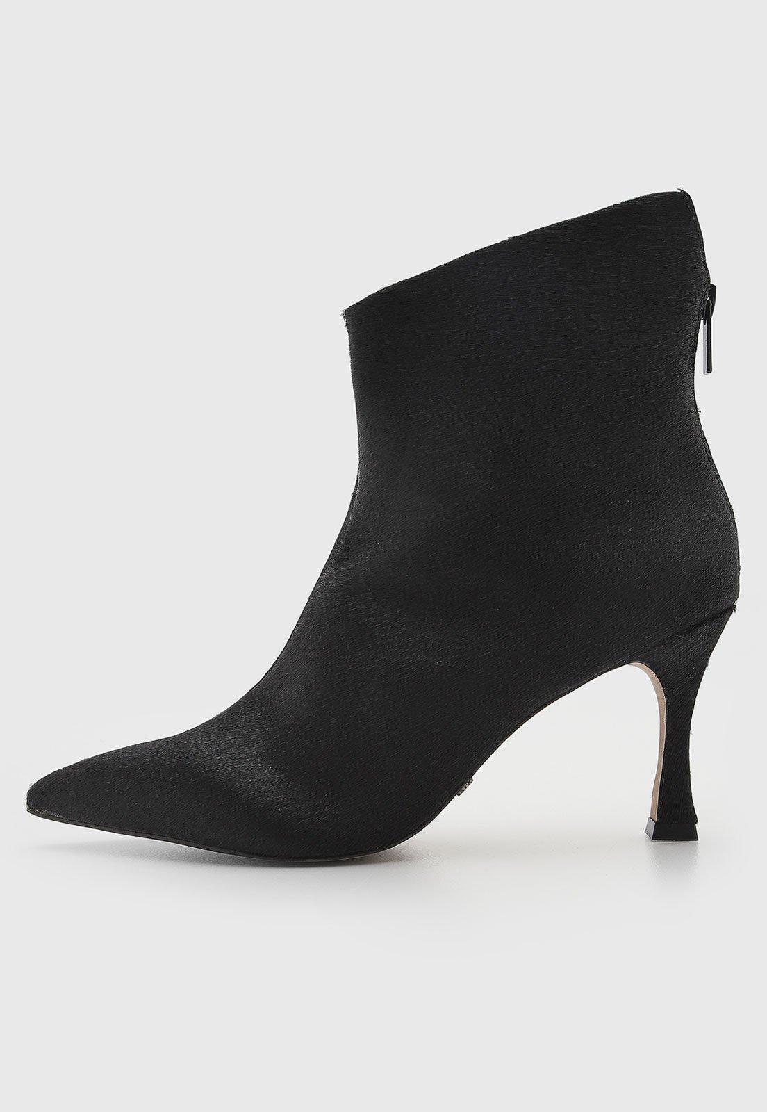 Bota Feminina Capodarte Cano Curto Couro Preto