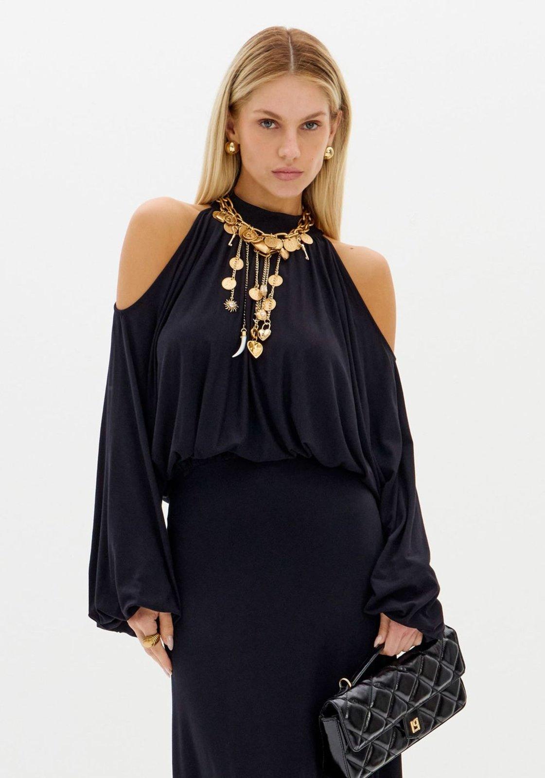 Blusa Manga Longa Com Costas Abertas Lança Perfume