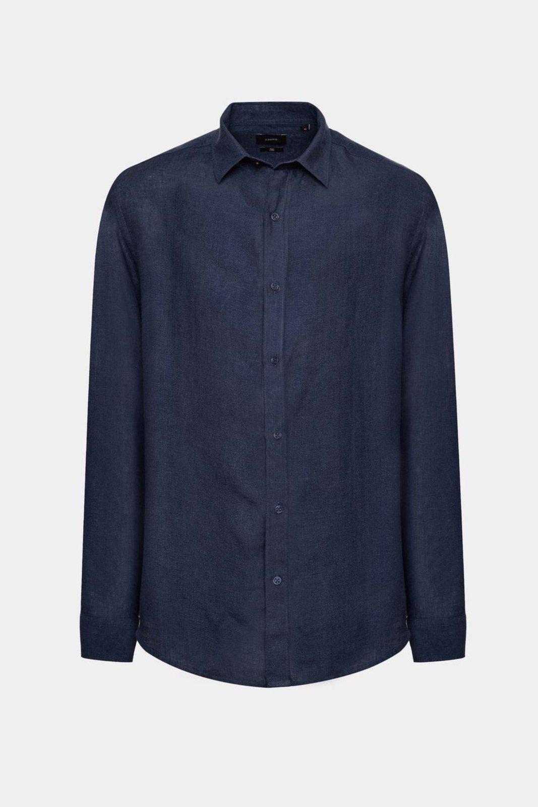 Camisa Aramis Manga Longa Slim em Linho Marinho
