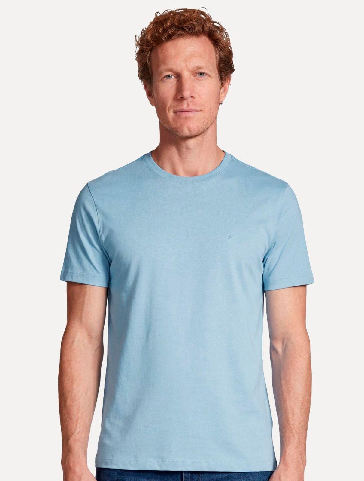 Camiseta Aramis Masculina Basic Lisa Azul Pastel