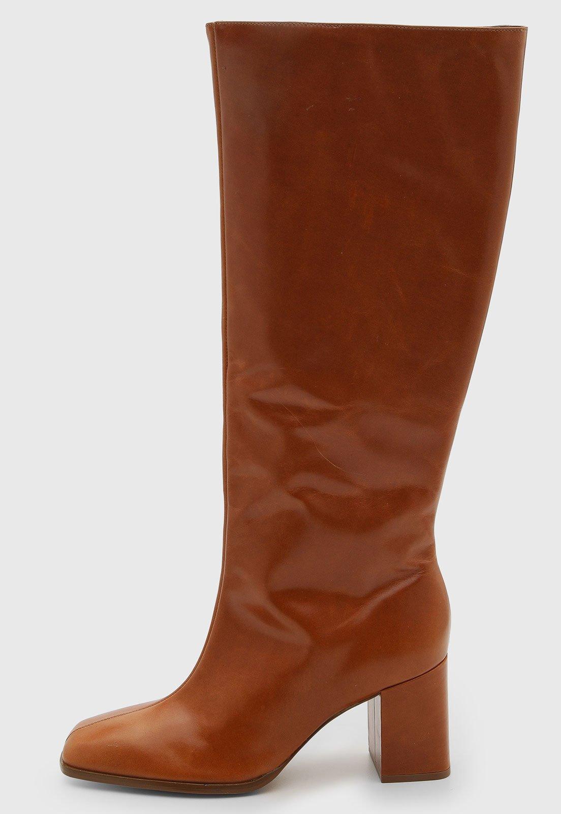 Bota Feminina Arezzo Cano Médio Marrom