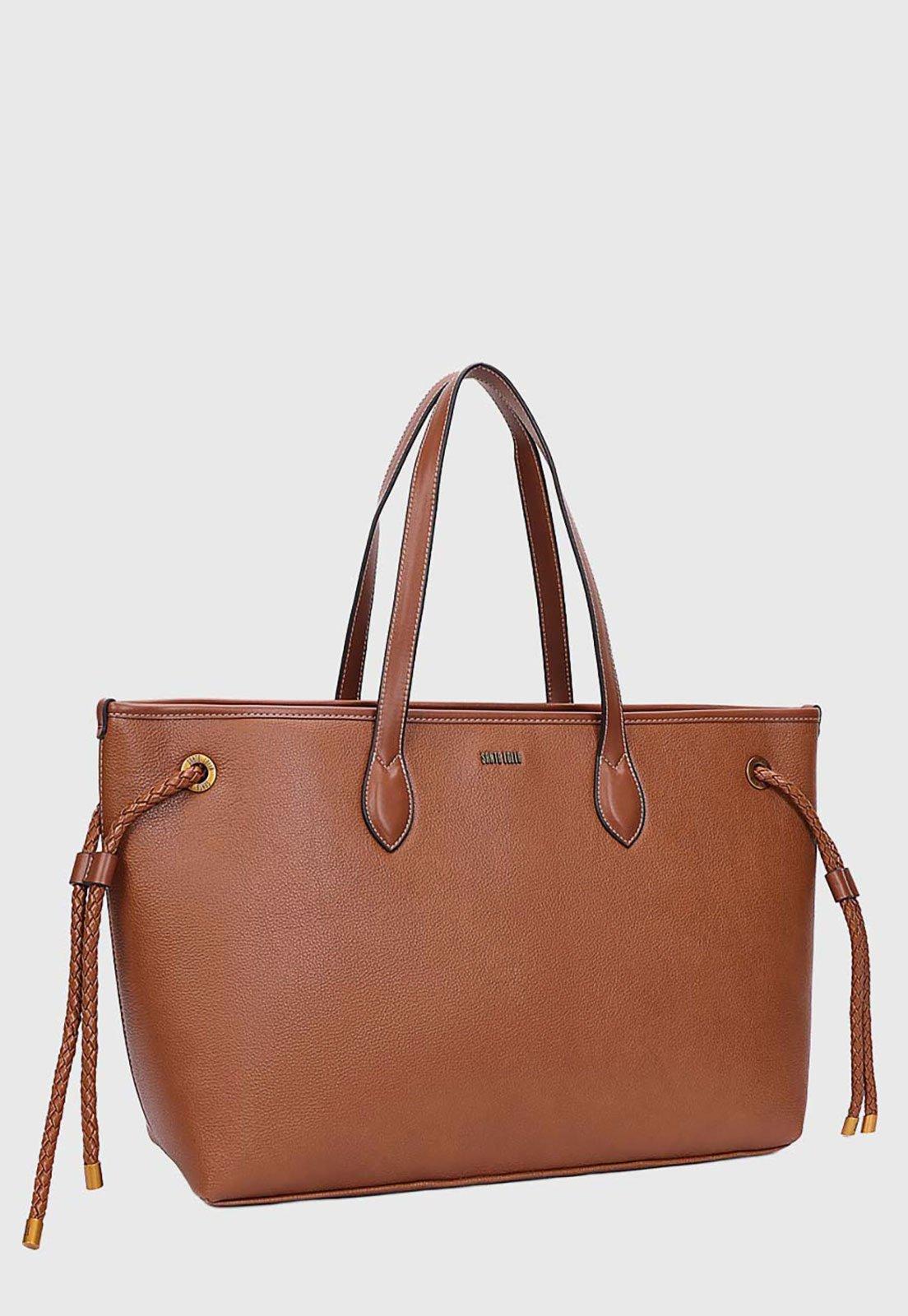 Bolsa Grande Santa Lolla Tote Detalhe Texturizado Marrom