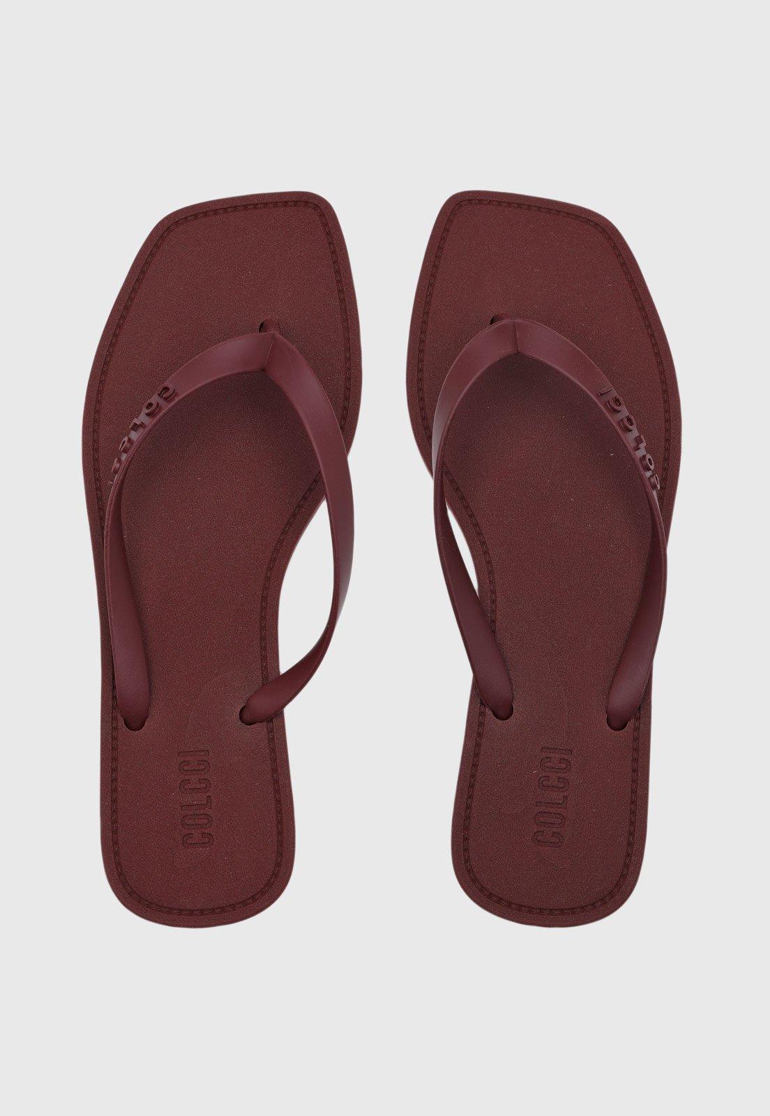 Chinelo Feminino Colcci Dedo Ponta Quadrada Vinho