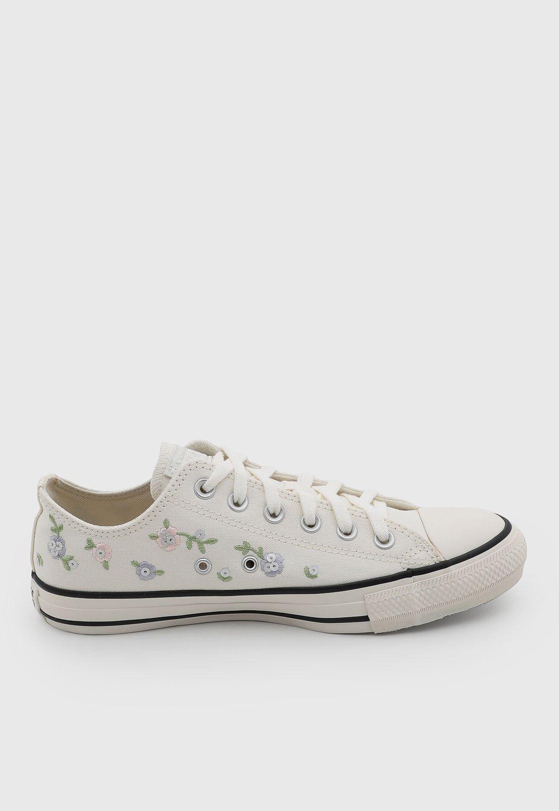 Tênis Feminino Converse Chuck Taylor All Star Bordado Off-White