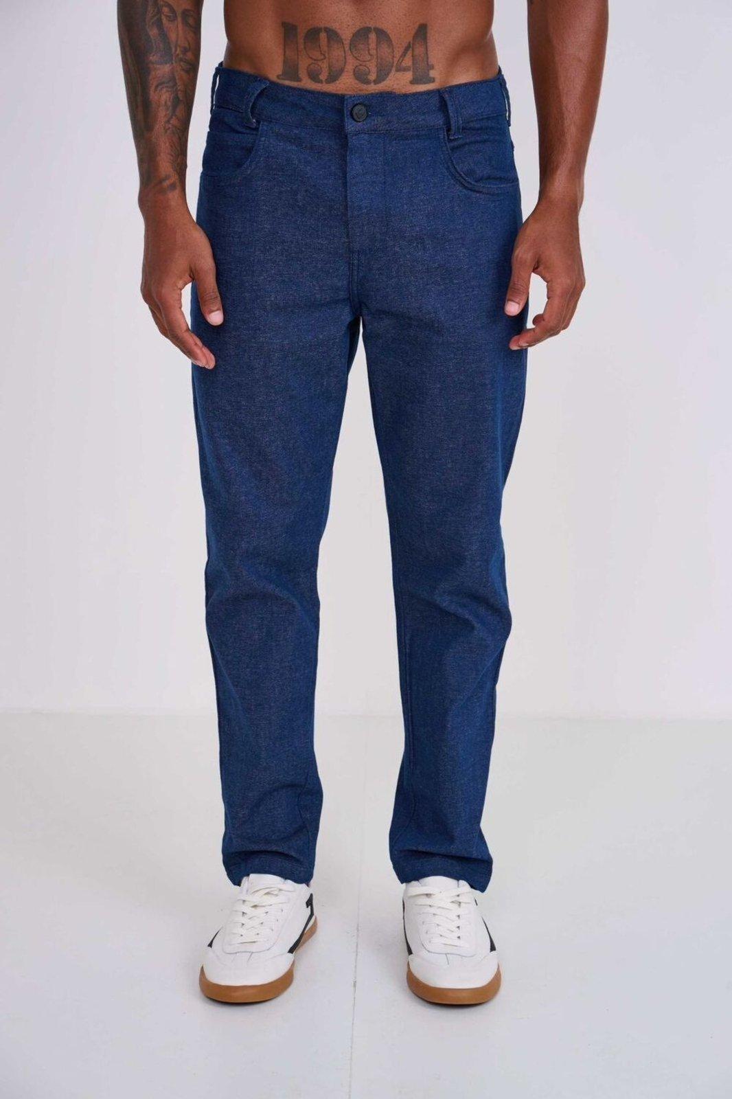 Calça Em Sarja New Chino Colcci Marinho Mescla