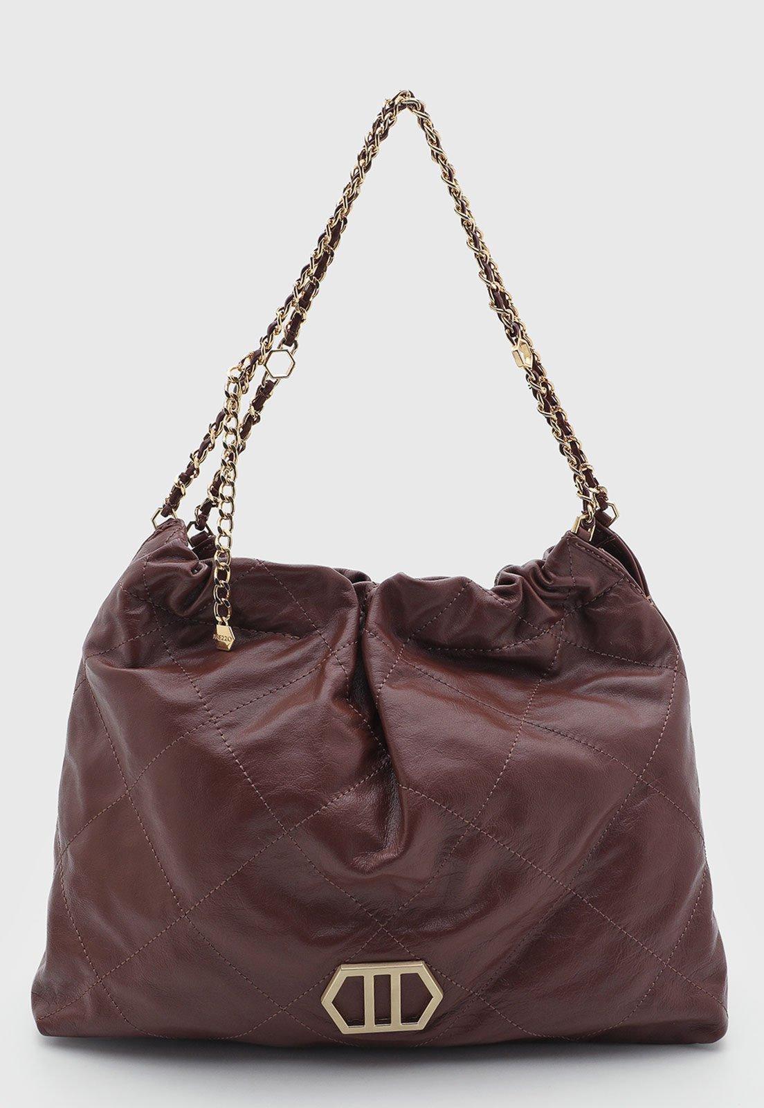 Bolsa Feminina Arezzo Grande Couro Marrom