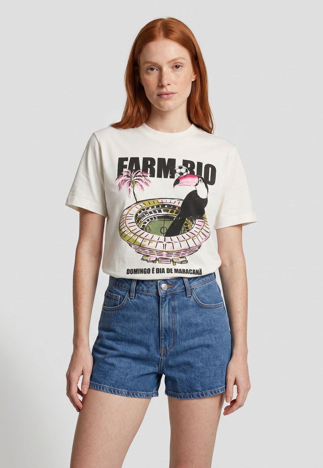 Camiseta Feminina FARM Tucano Branca