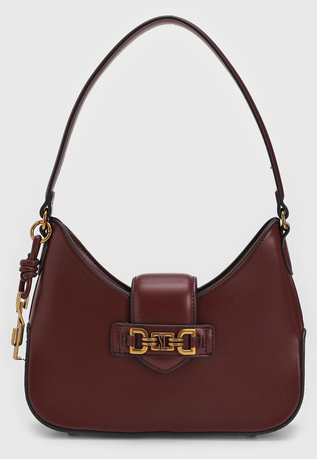 Bolsa Tiracolo Santa Lolla Logo Metalizado Bordô