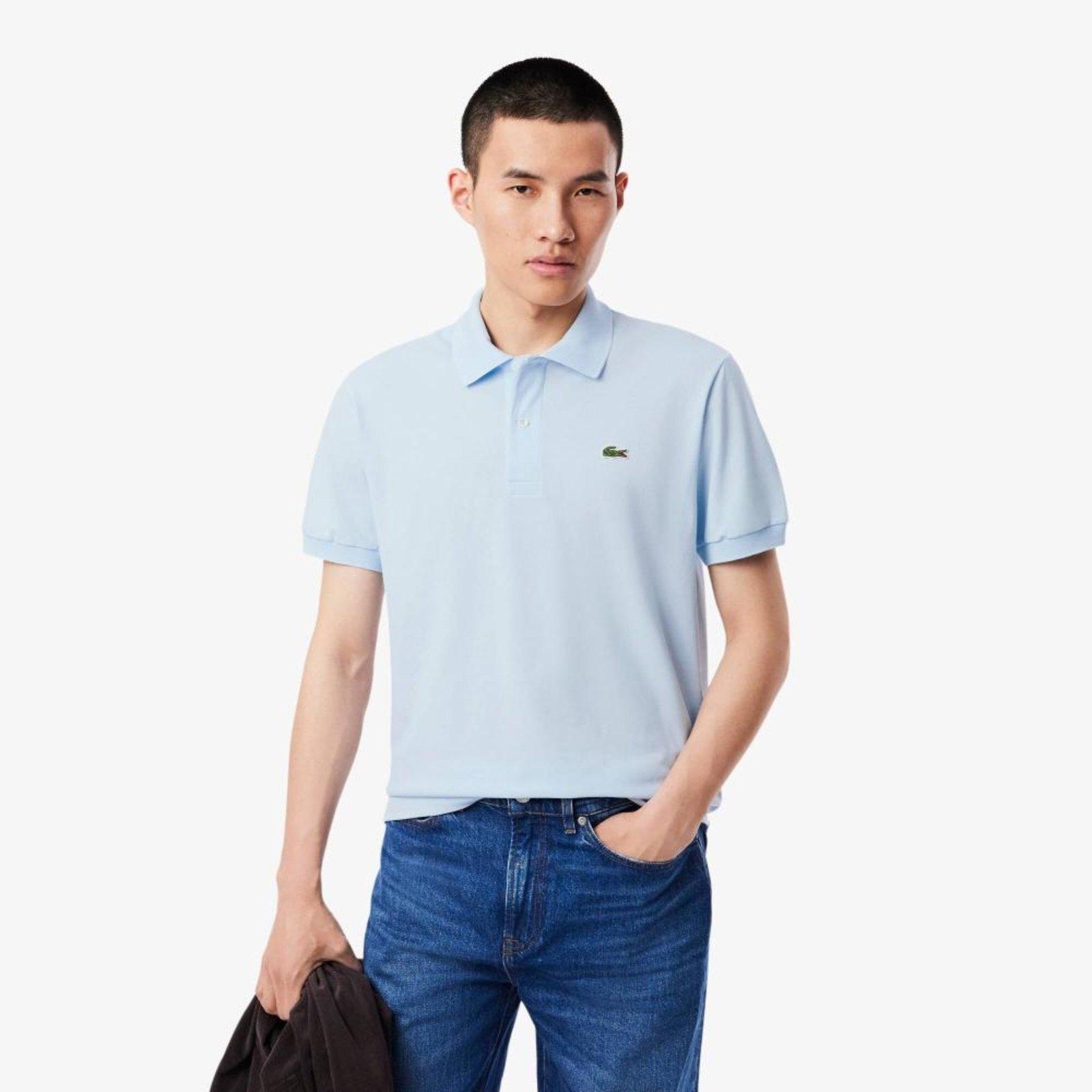 Camisa Polo L.12.12 Light Piqué Ajuste Clássico Azul