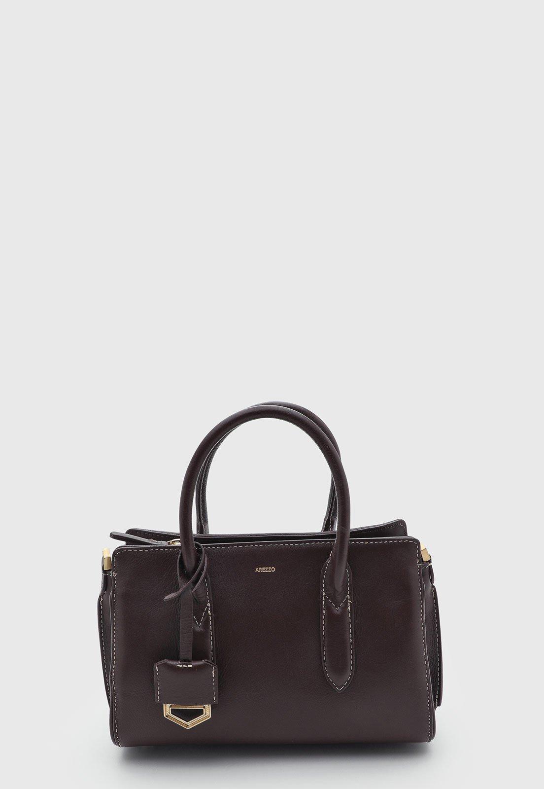 Bolsa Feminina Arezzo Média Estruturada Couro Marrom