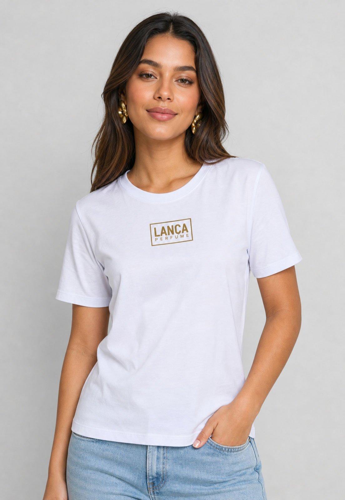Camiseta Feminina Lança Perfume Logo Branca