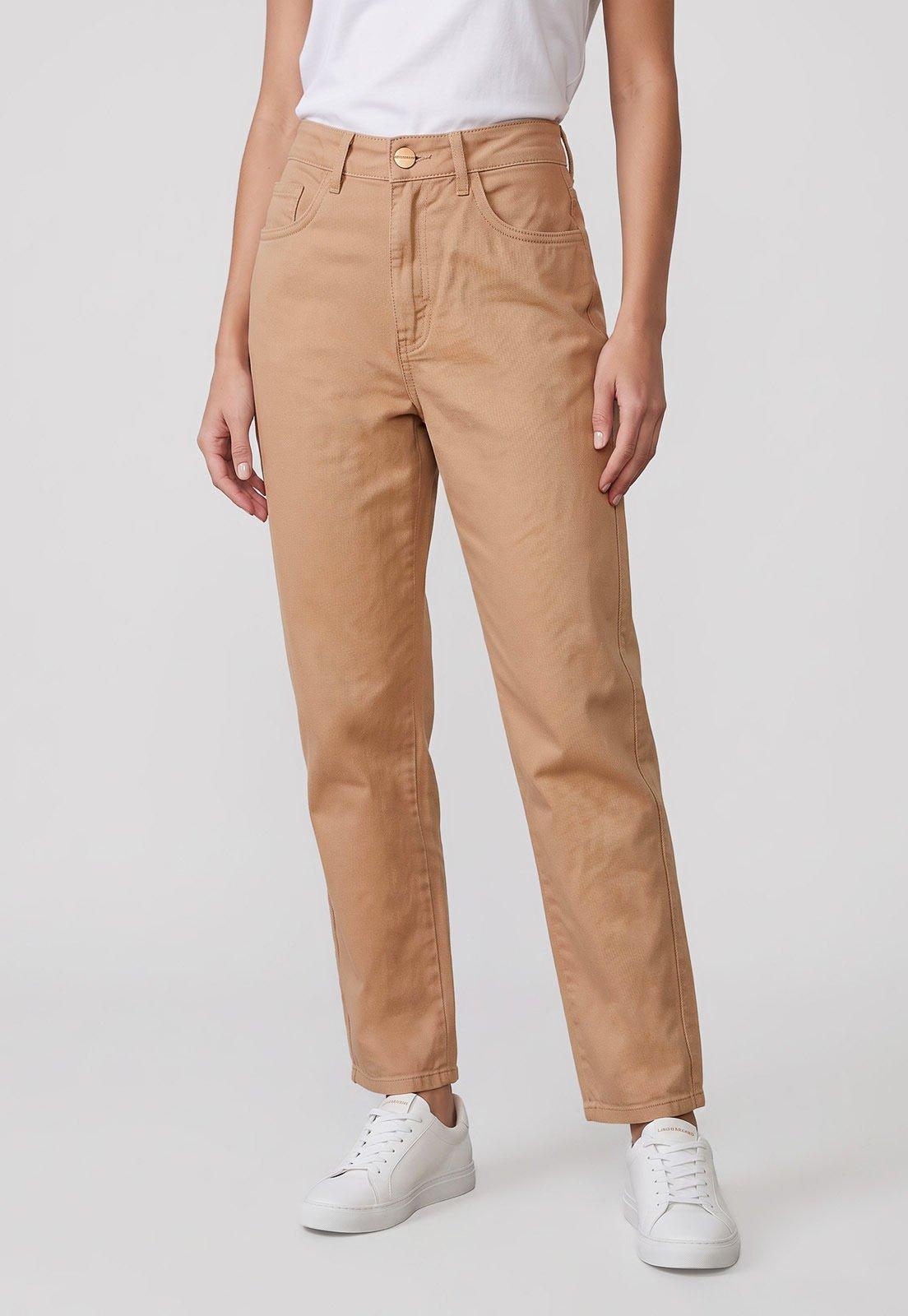Calça Feminina Lança Perfume Sarja Mom Bege