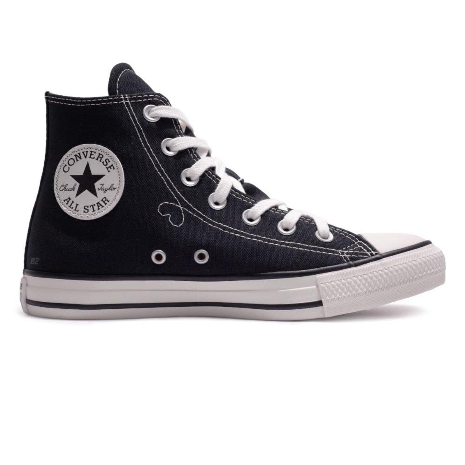 Tênis Converse All Star Chuck Taylor In Love Cano Alto Feminino Preto