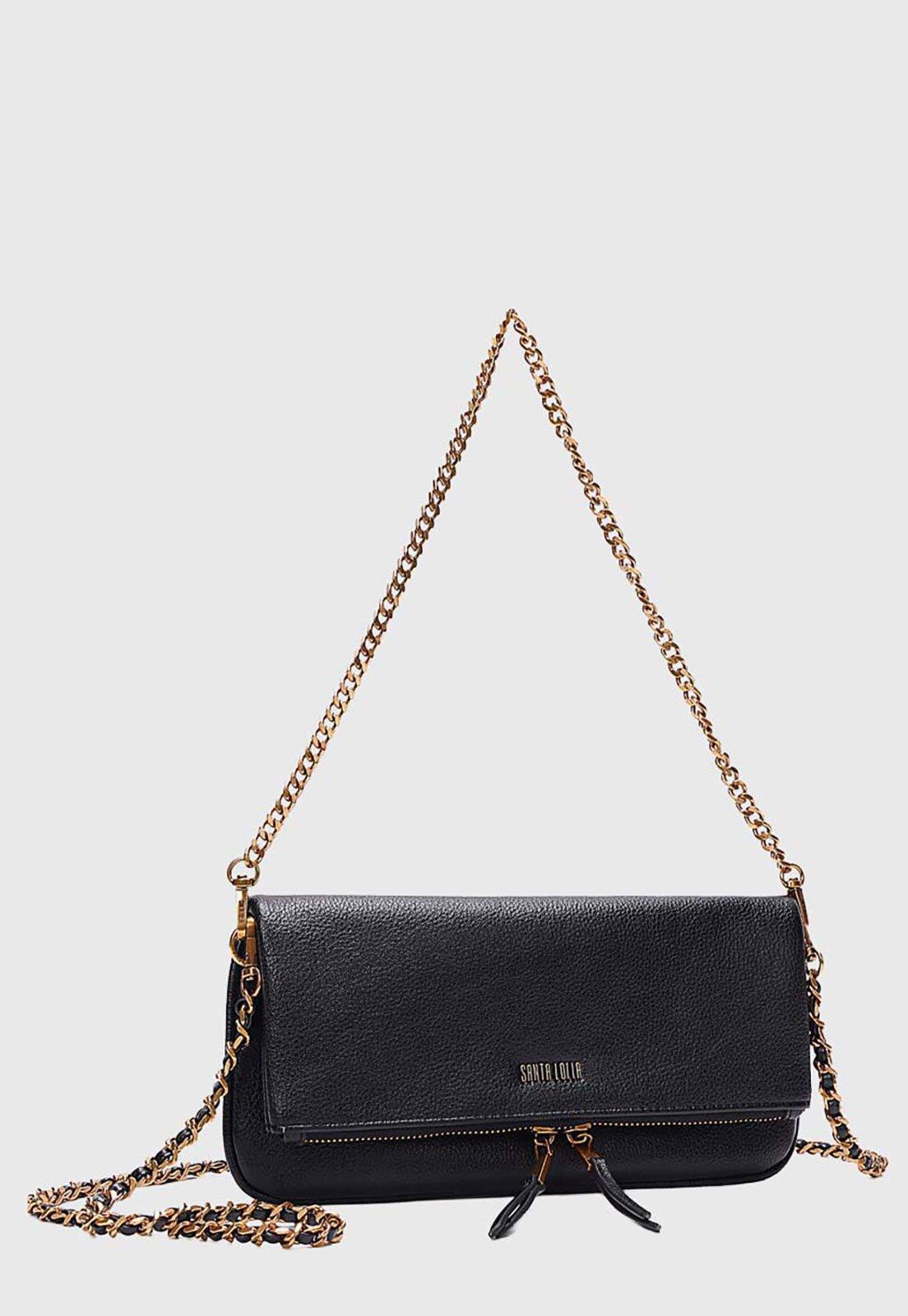 Bolsa Feminina Santa Lolla Alça Corrente Preta