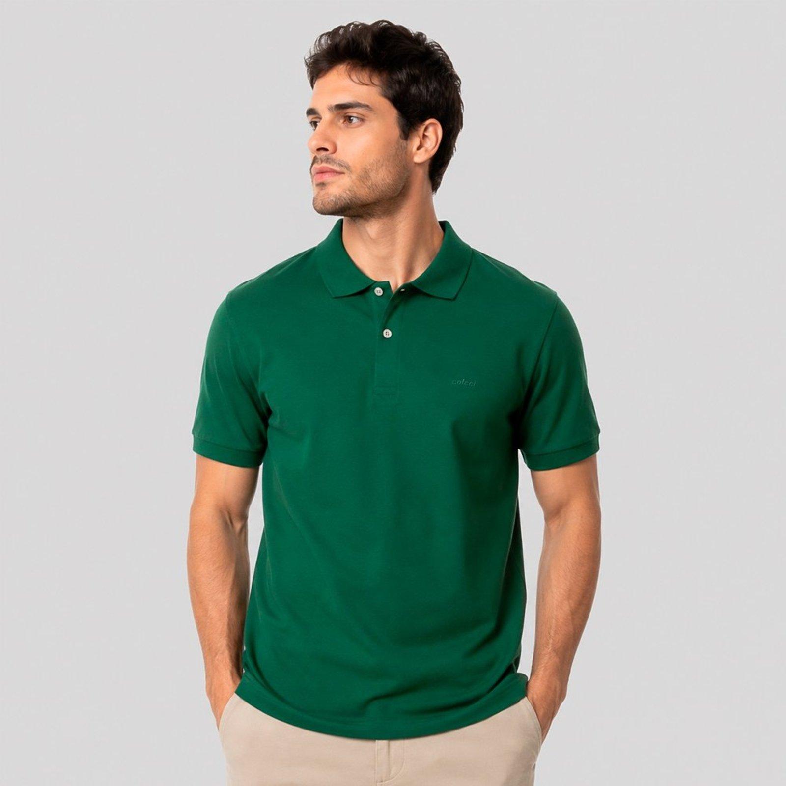 Camisa Polo Colcci Basic Pr27 Verde Horto Masculino