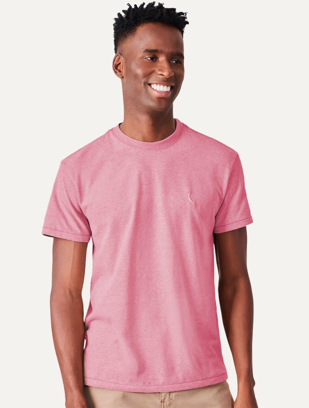 Camiseta Reserva Masculina Regular Mescla Touch Rosa