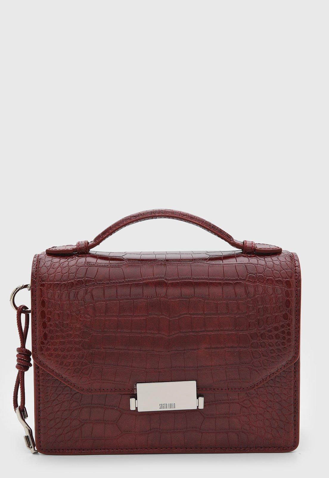 Bolsa Feminina Santa Lolla Estruturada Croco Vermelho