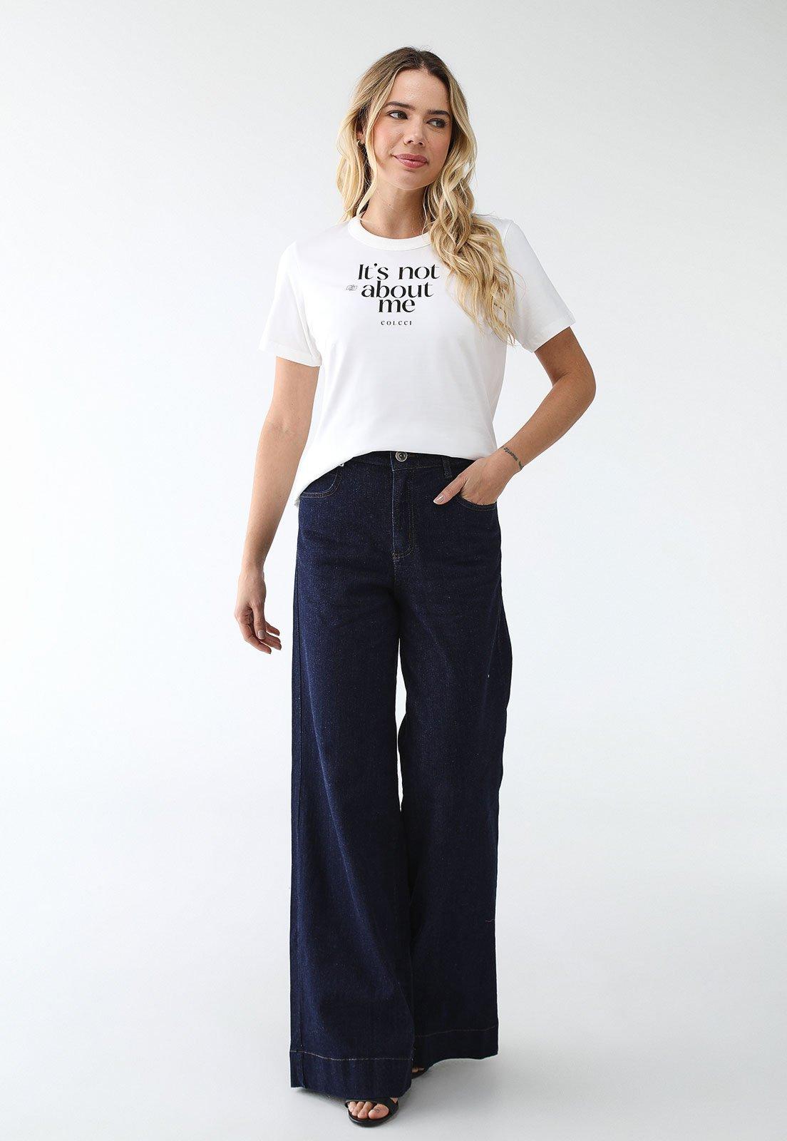 Camiseta Colcci Reta Estampada Branca