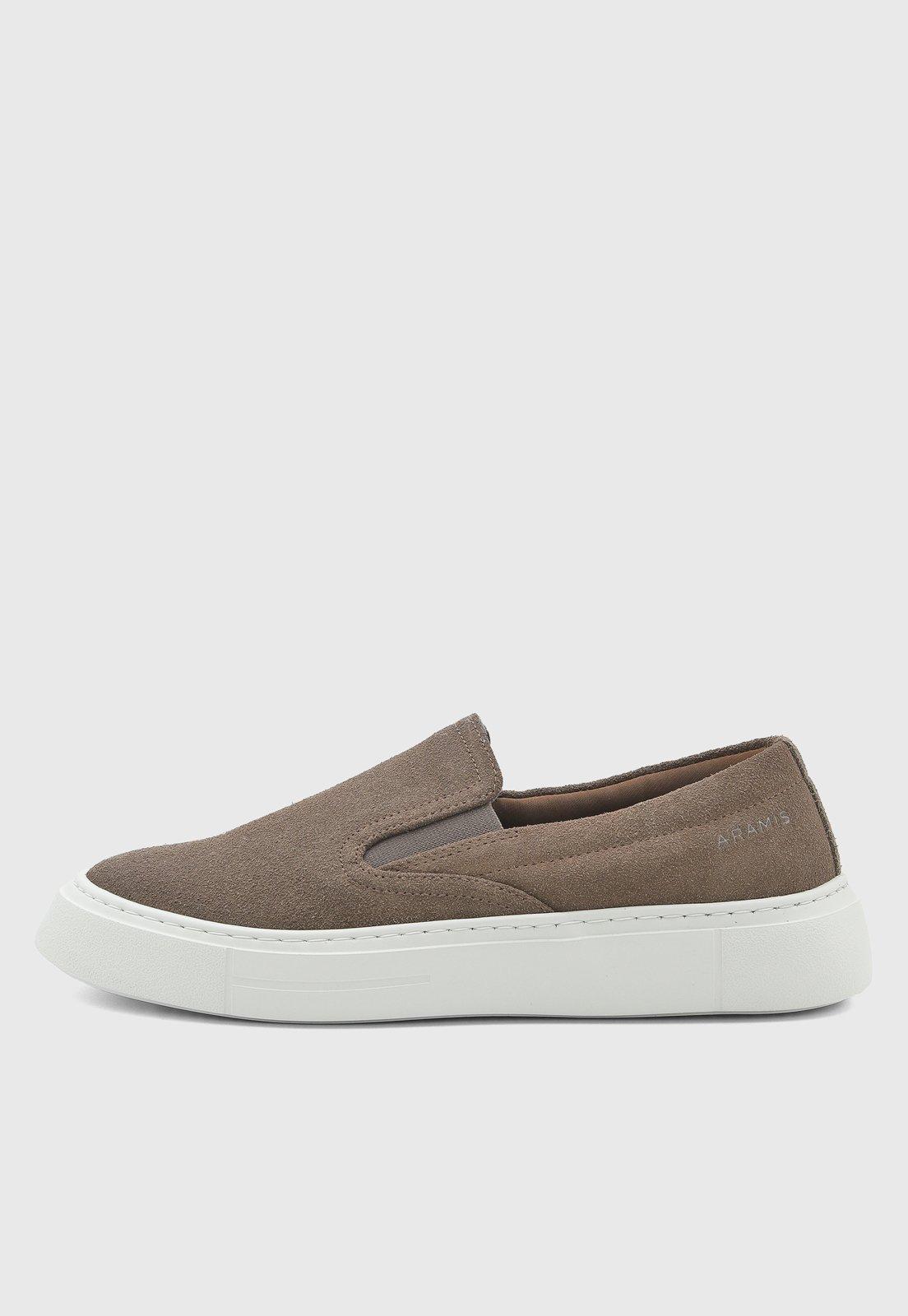 Tênis Slip On Masculino Aramis Couro Marrom