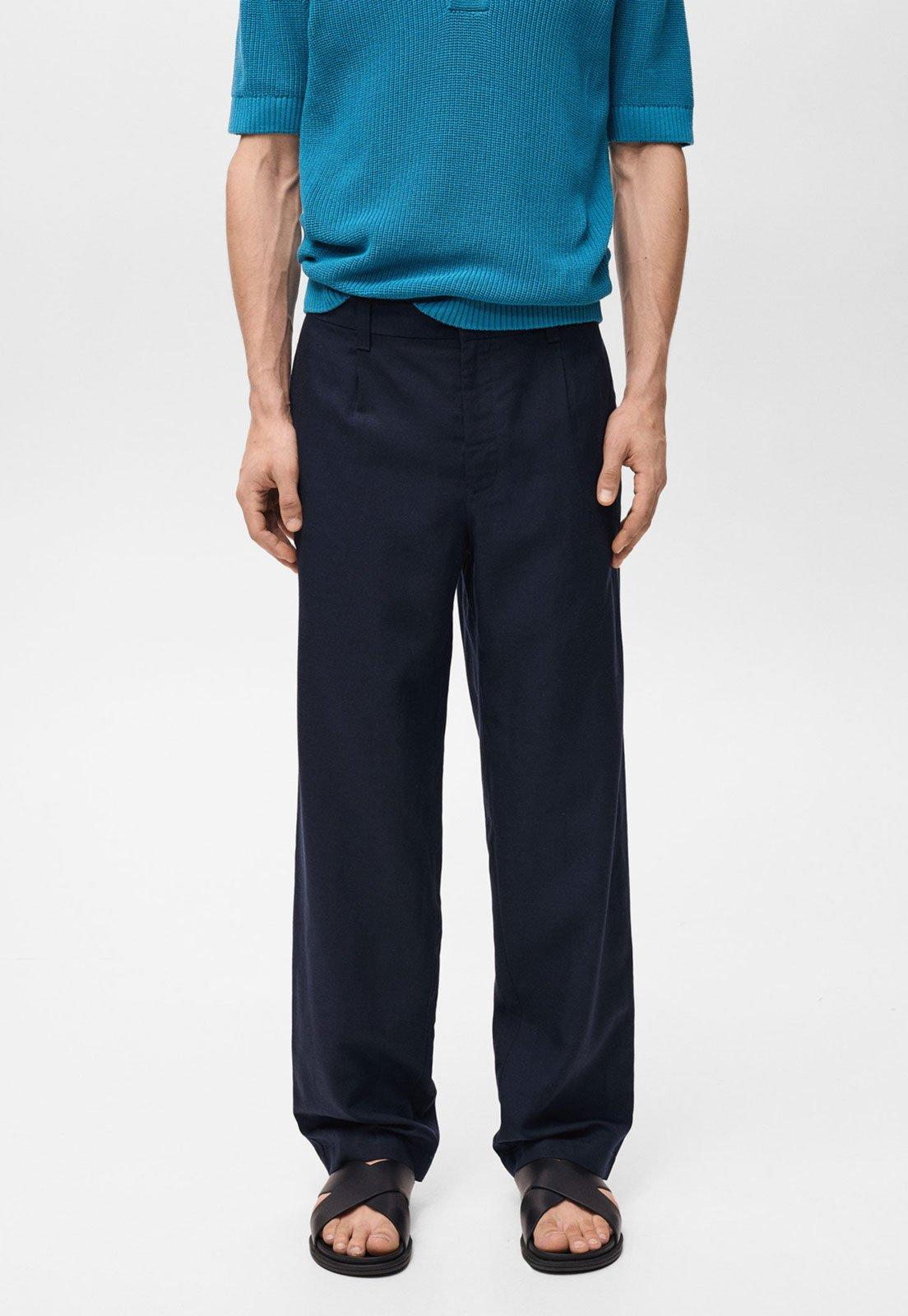 Calça Mango Reta David Azul-Marinho