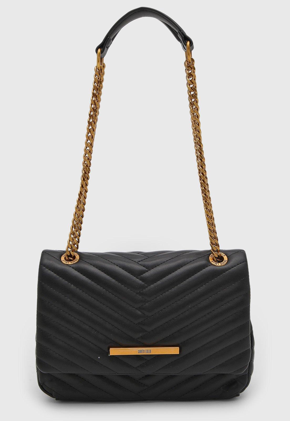 Bolsa Média Santa Lolla Matelassê Preta