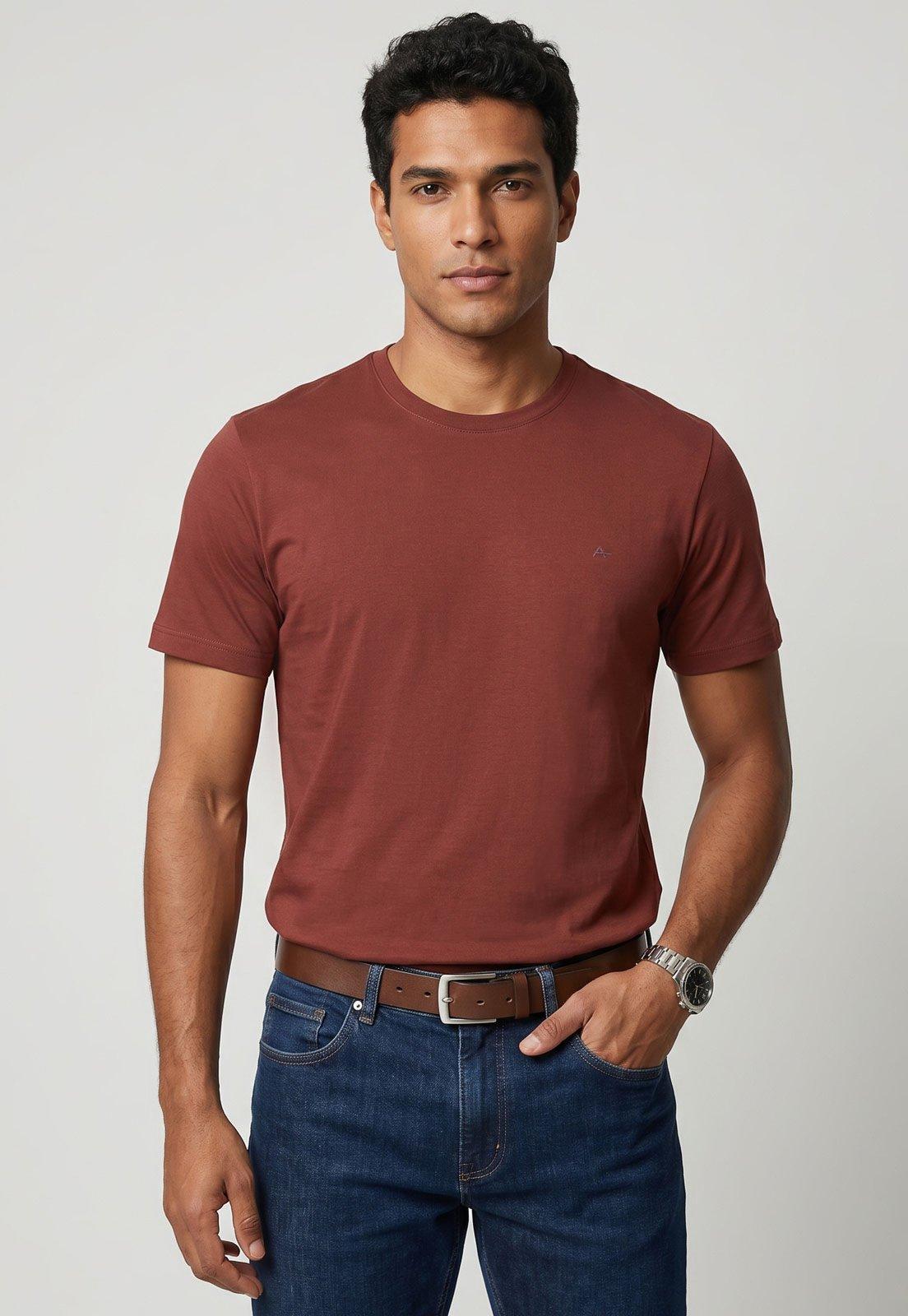 Camiseta Masculina Aramis Logo Terracota
