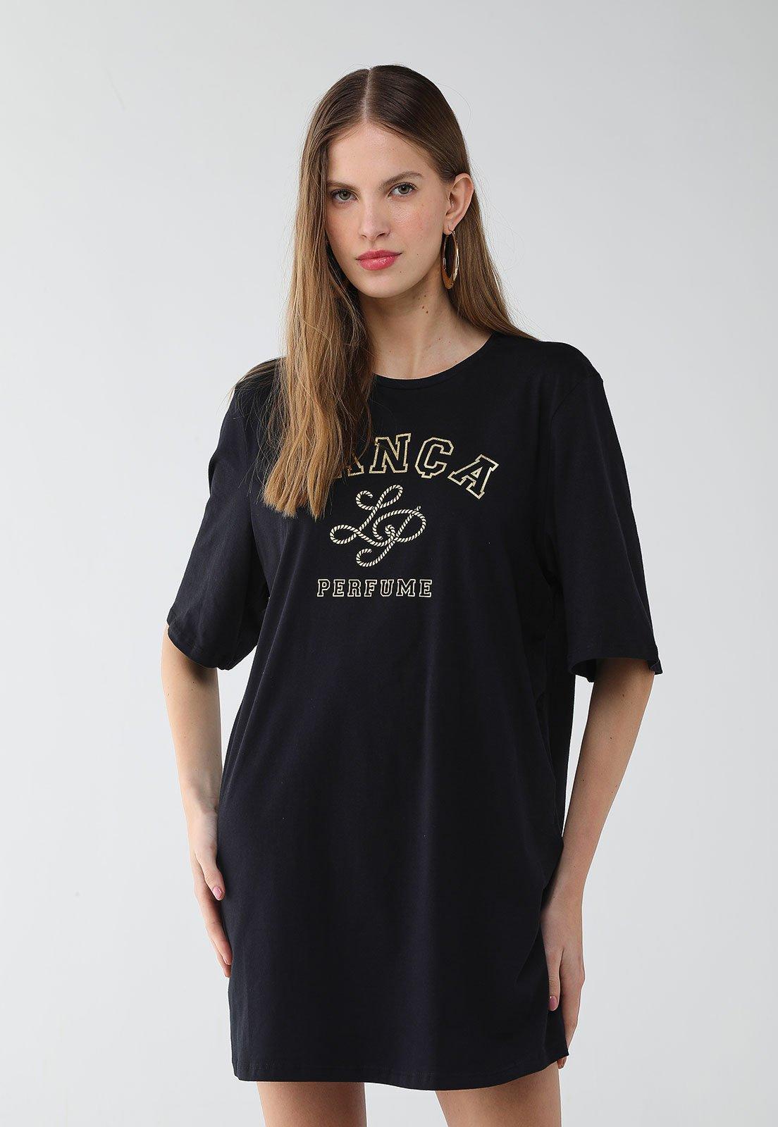 Vestido Feminino Lança Perfume T-Dress Logo Preto