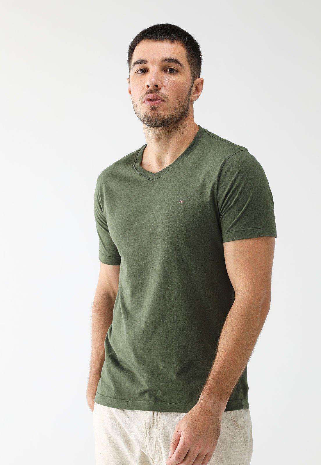 Camiseta Aramis Reta Logo Bordado Verde