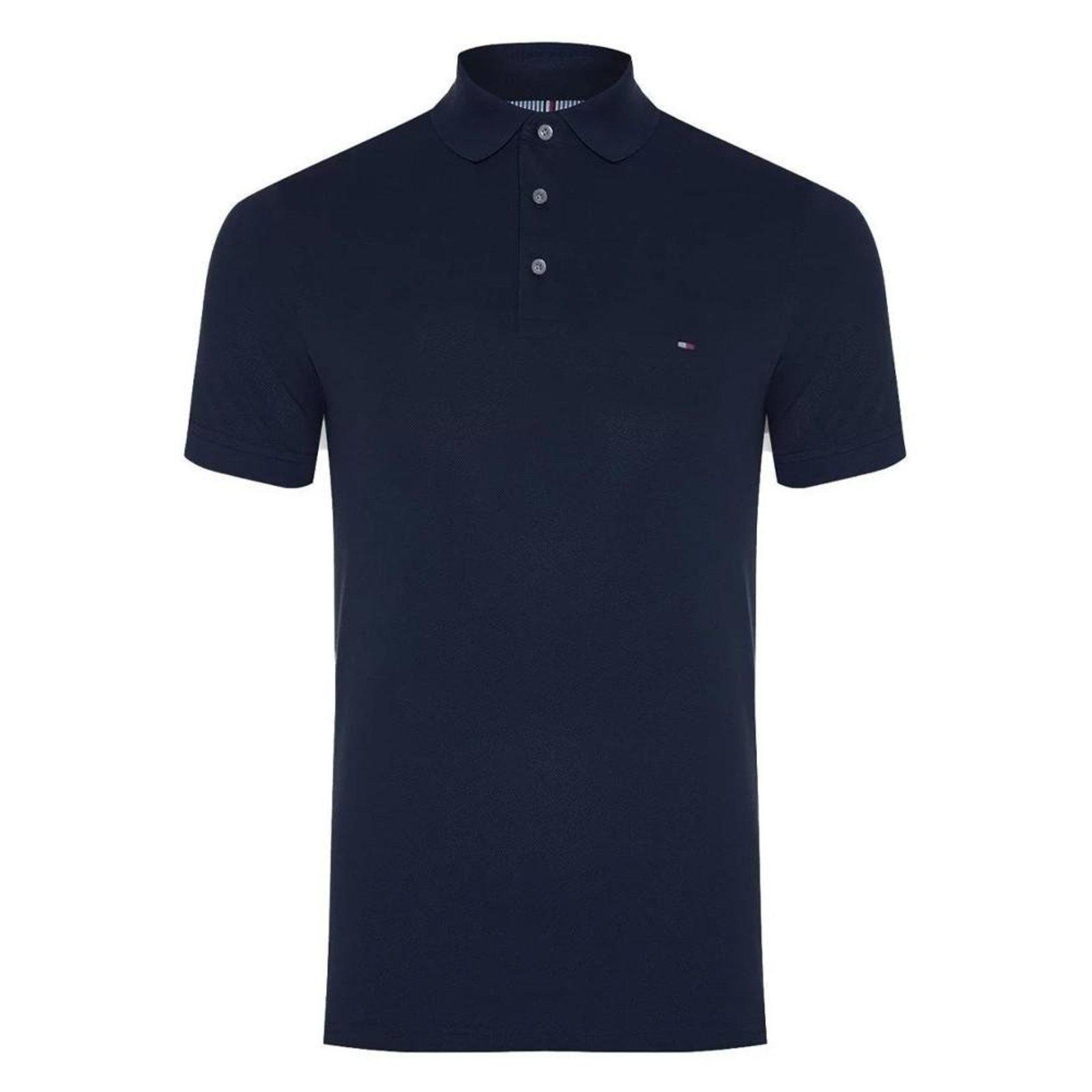 Camiseta Gola Polo Tommy Hilfiger Slim IM 1985 Azul Marinho