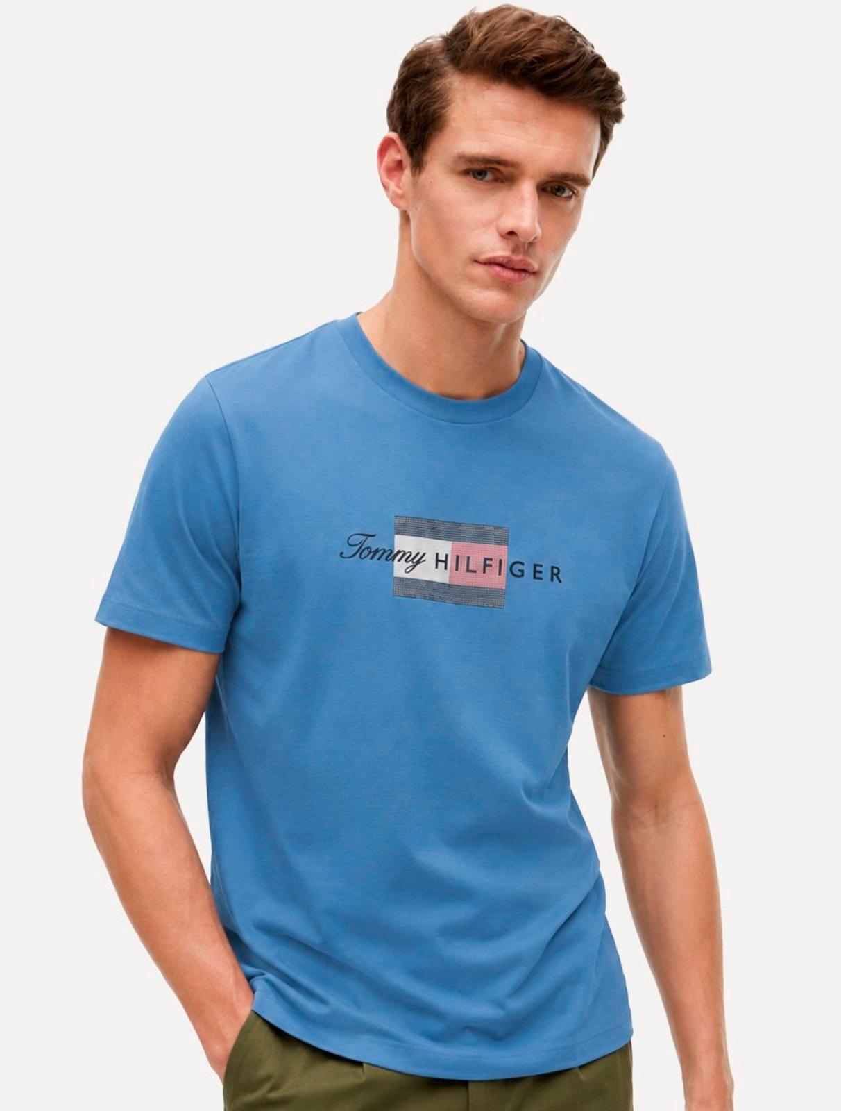 Camiseta Tommy Hilfiger Masculina Brand Love Big Graphic Azul
