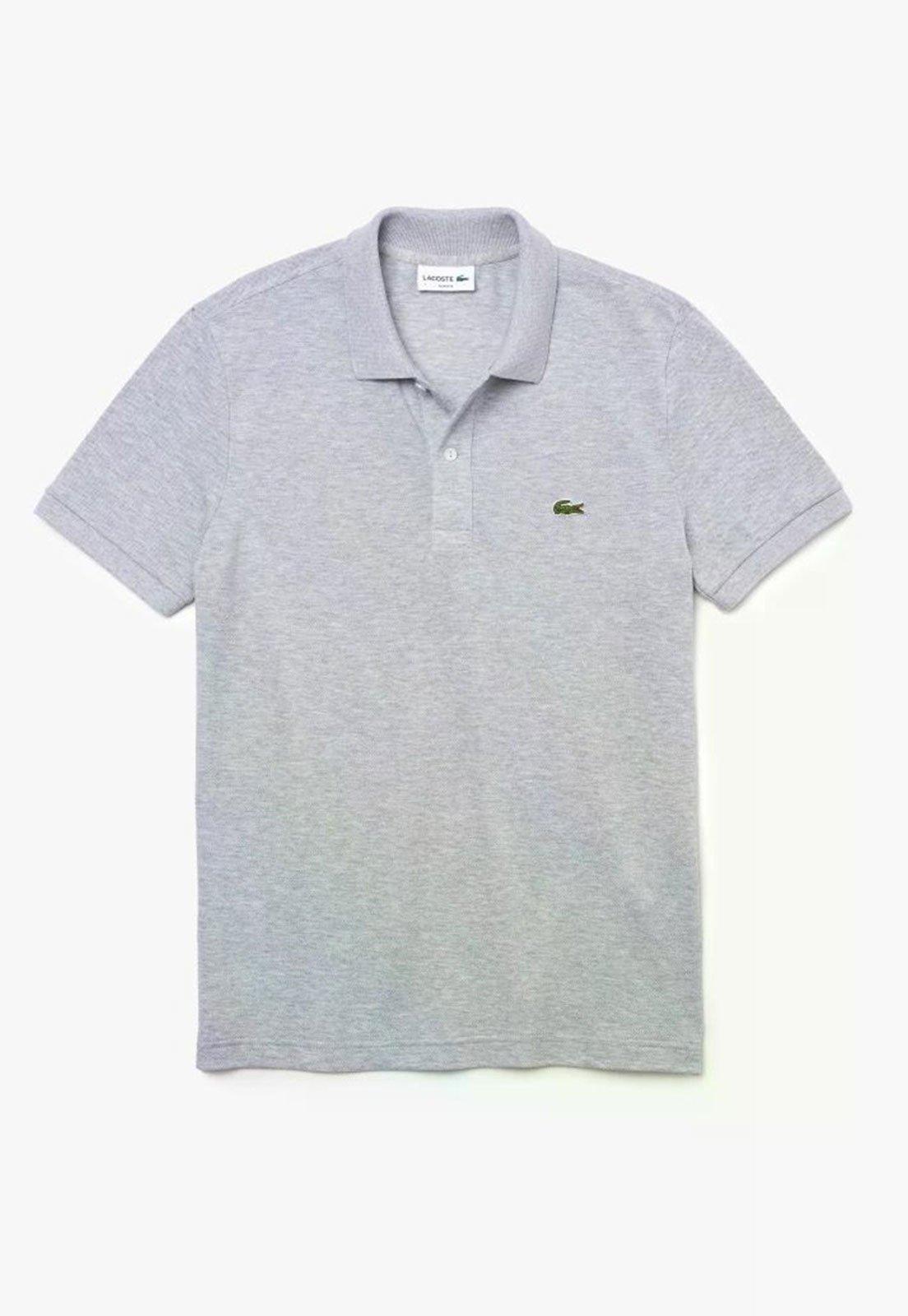 Camisa Polo Slim Fit Em Petit Piquet Cinza