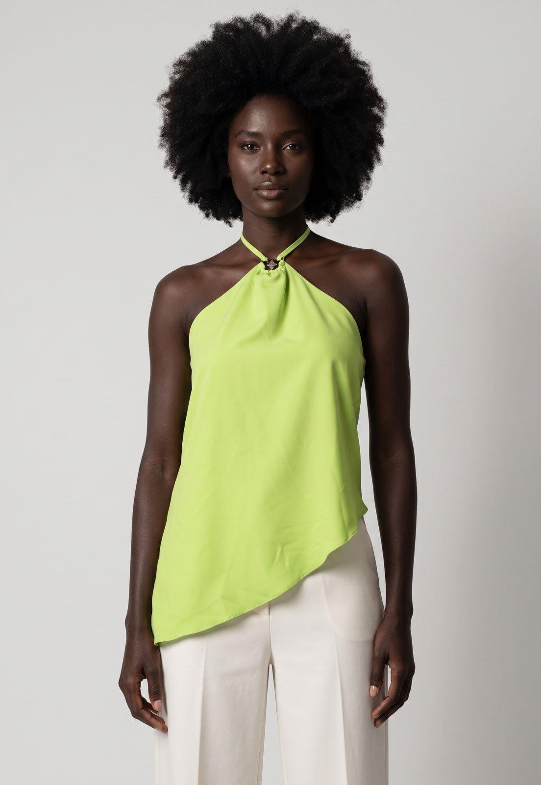 Blusa Feminina Lança Perfume Halter Verde Neon