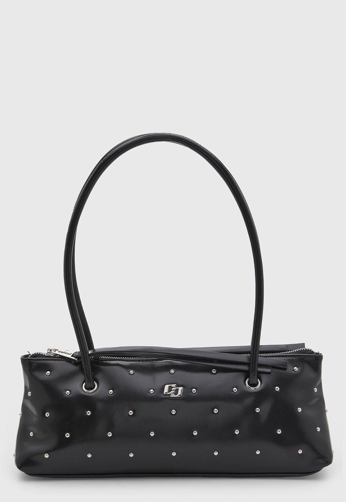 Bolsa Colcci Retangular Detalhe Brilhante Preta