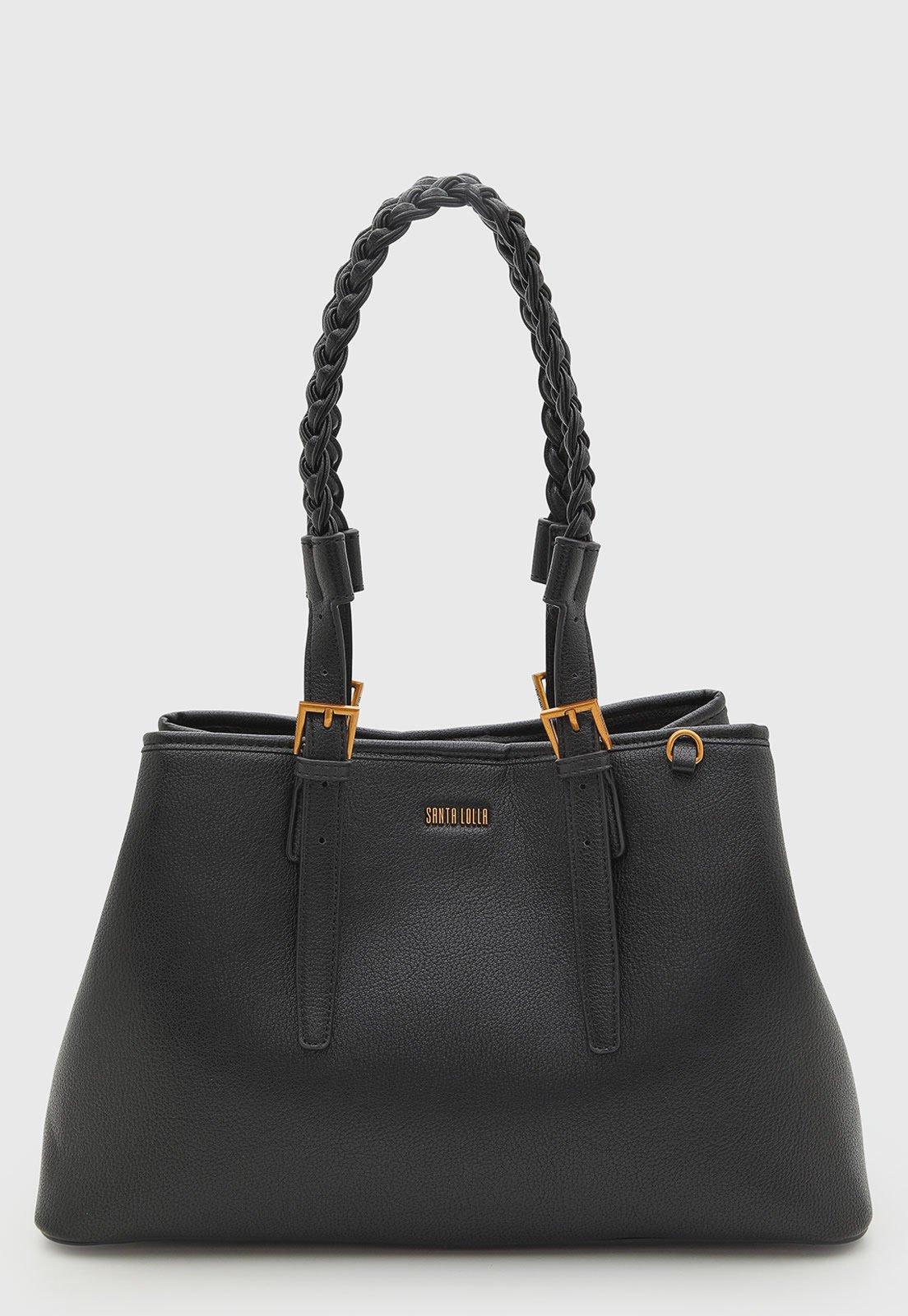 Bolsa Santa Lolla Alça Trançada Preta