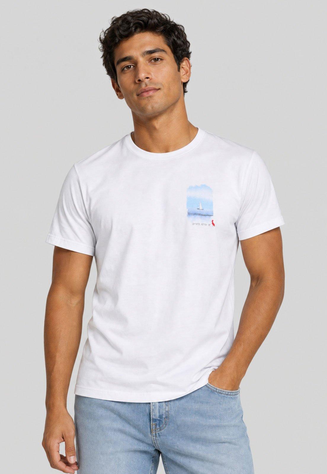 Camiseta Masculina Reserva Aquarela Branca