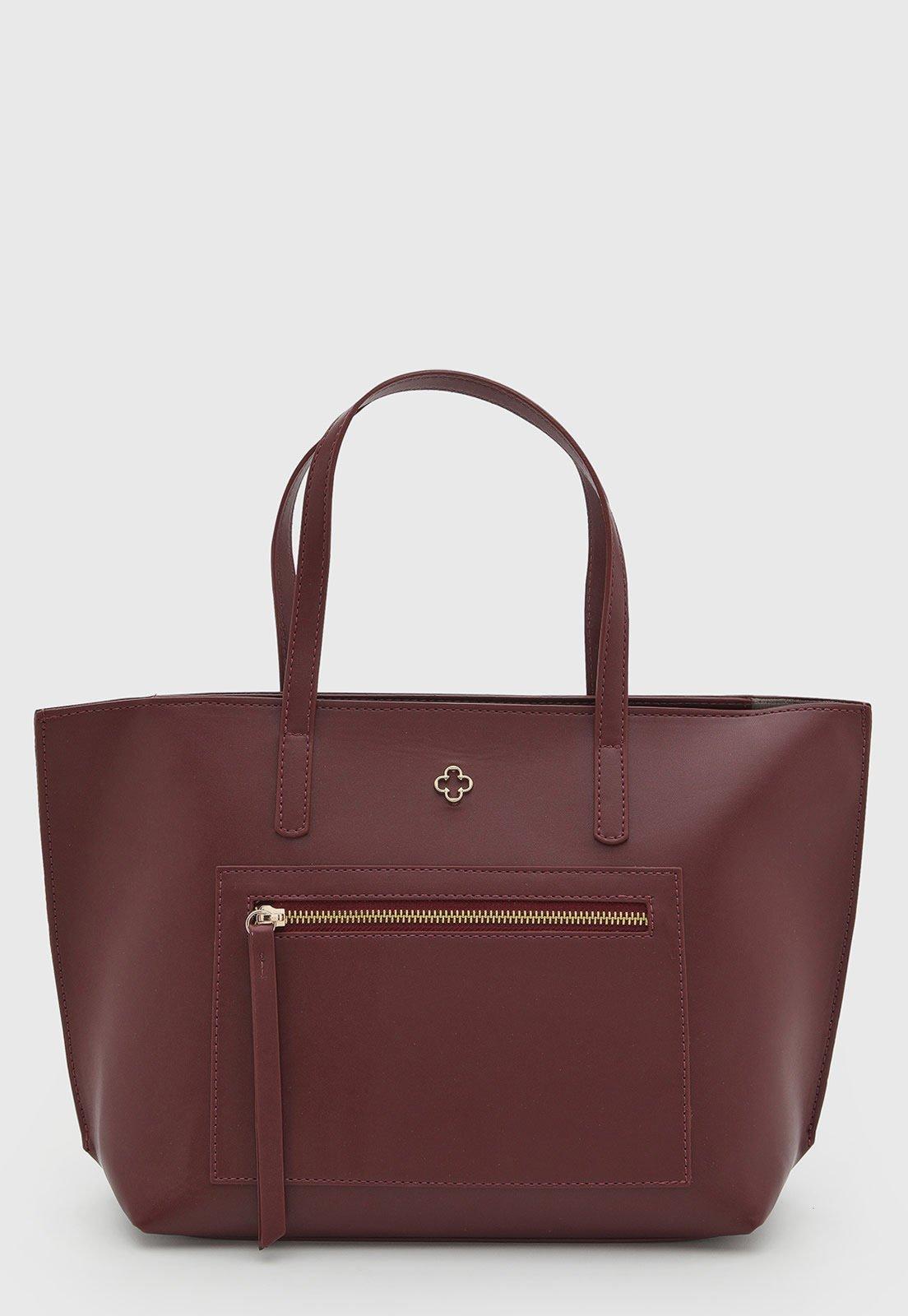 Bolsa Capodarte Retangular Tote Vinho