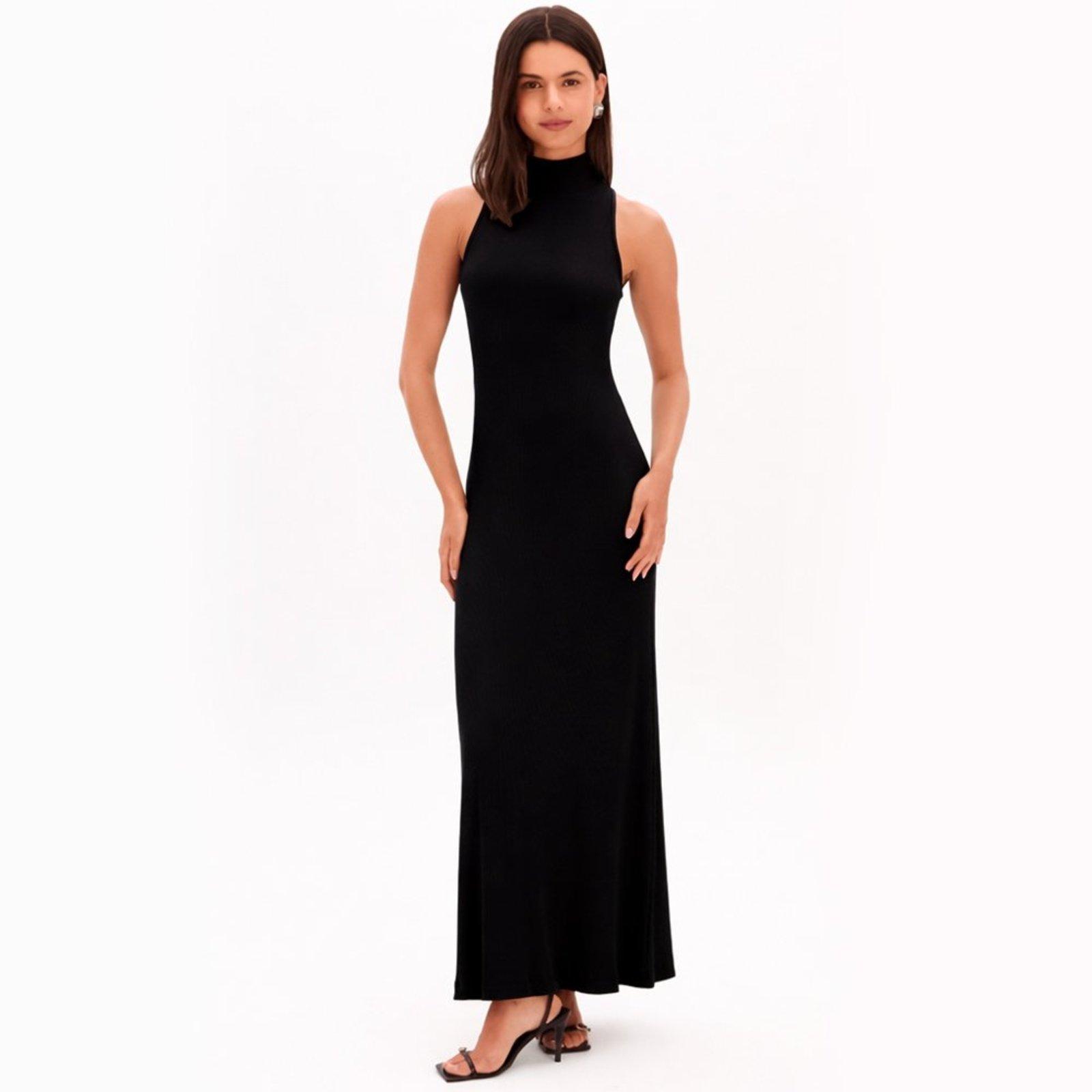 Vestido Super Mid Lança Perfume Canelada In26 Preto Feminino