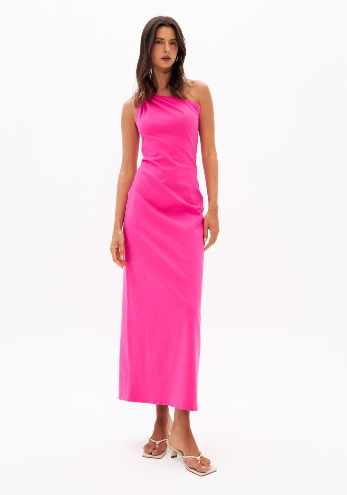 Vestido Super Midi Ombro Único Lança Perfume