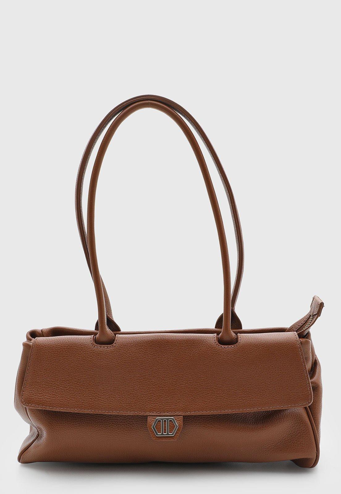 Bolsa Feminina Arezzo Estruturada Couro Marrom