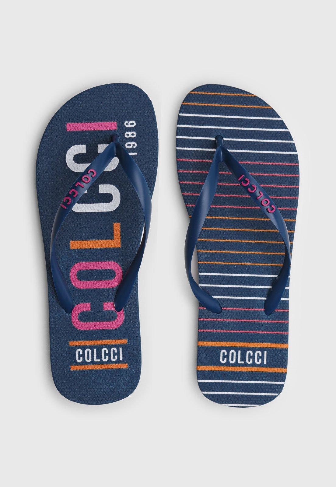 Chinelo Colcci Logo Azul