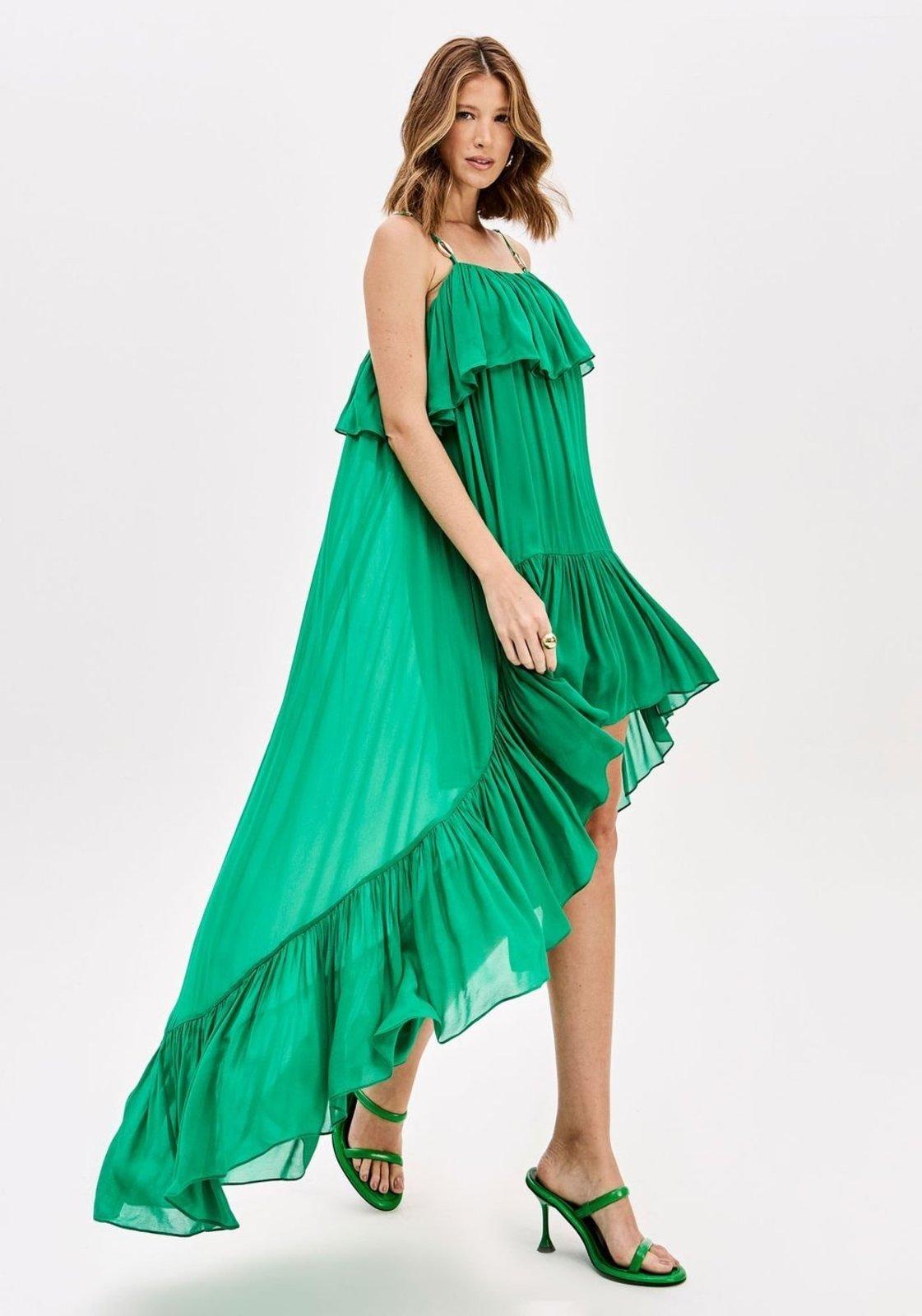 Vestido Mullet De Alças Chiffon Lança Perfume
