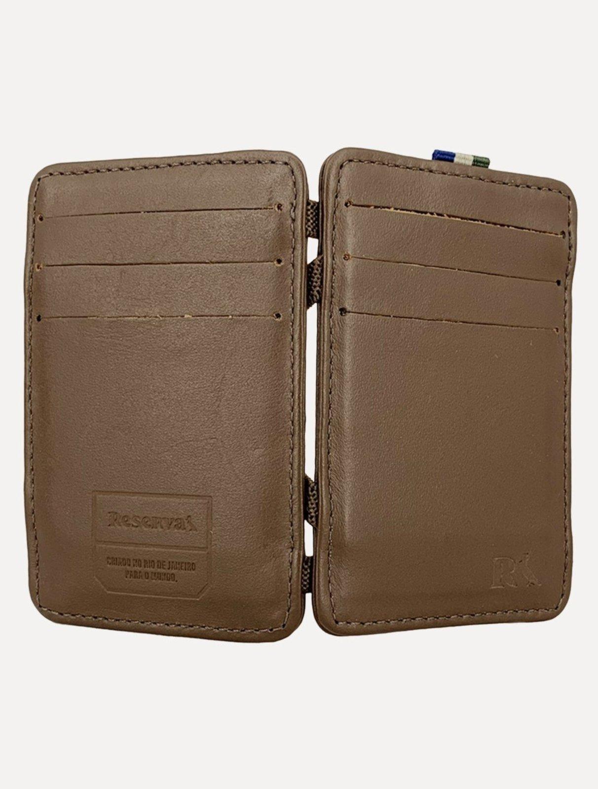 Carteira Reserva Masculina Couro Neutral Mágica Marrom