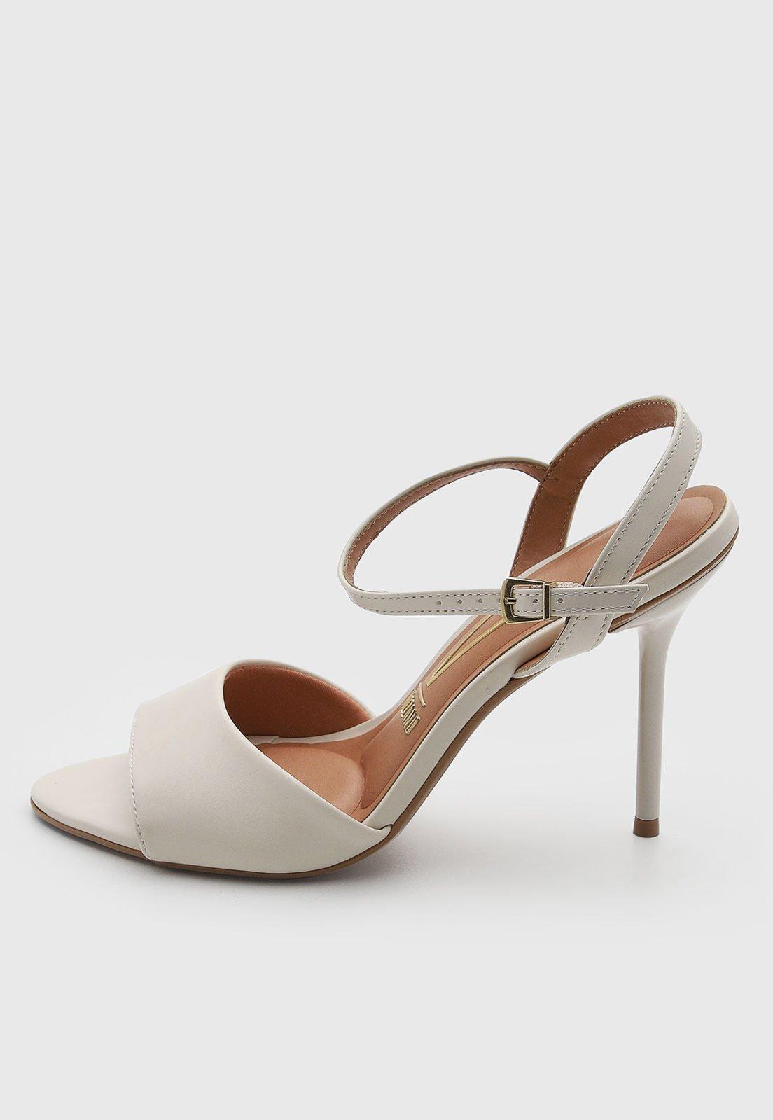 Sandália Feminina Vizzano Salto Alto Sintético Off-white