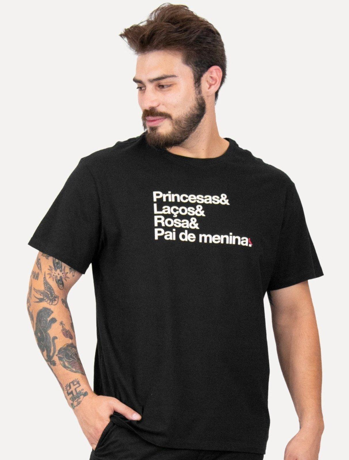 Camiseta Reserva Masculina Regular Pai De Princesa Preta
