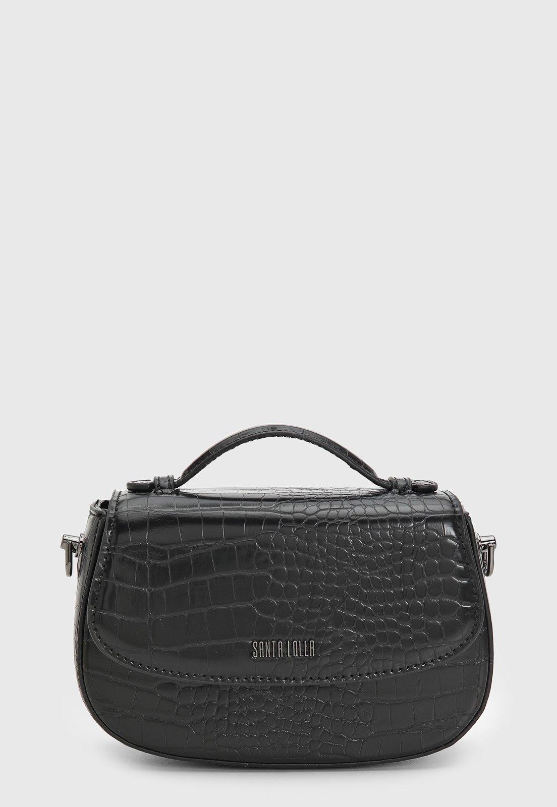 Bolsa Feminina Santa Lolla Média Croco Preta