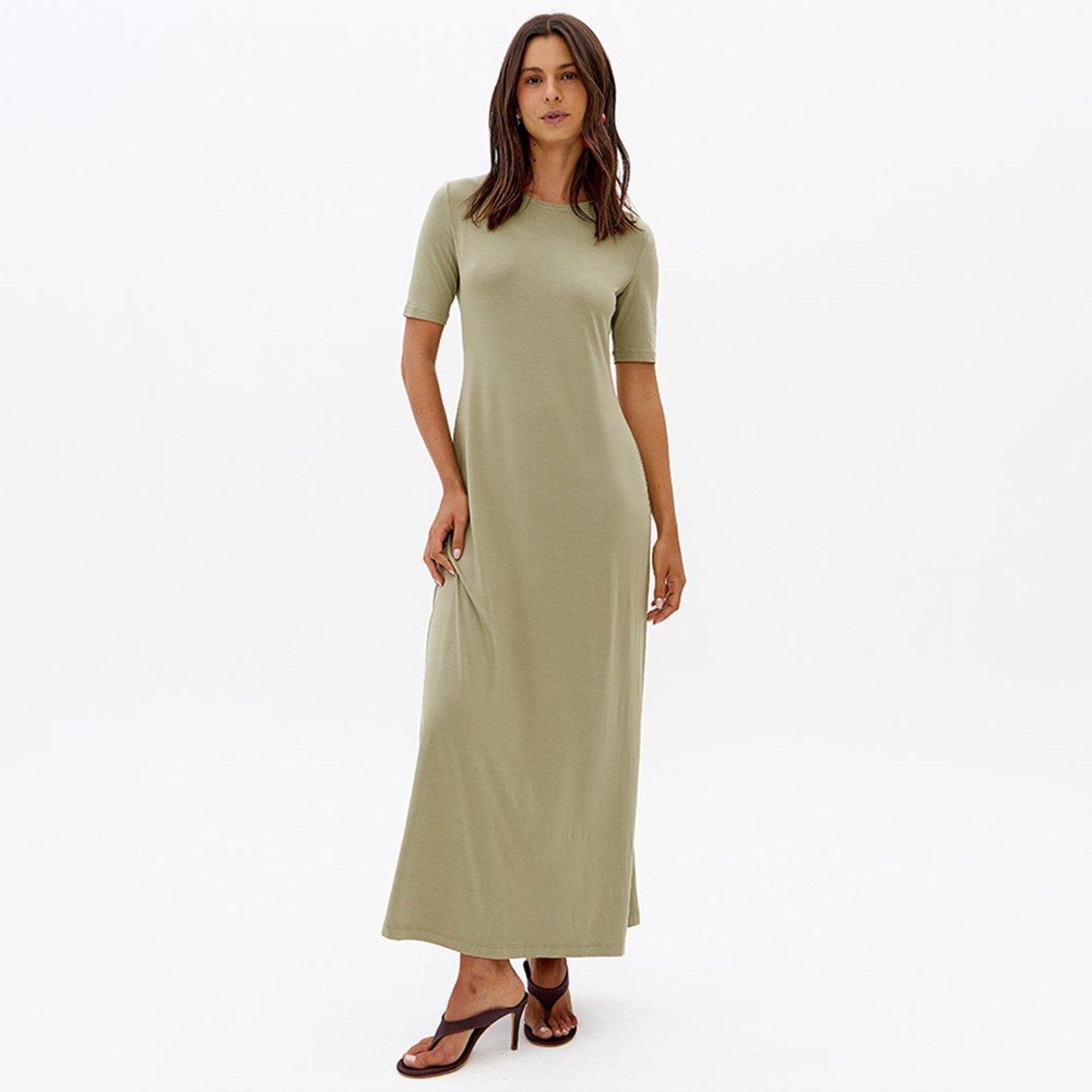 Vestido Super Midi Lança Perfume Malha Pr27 Verde Feminino